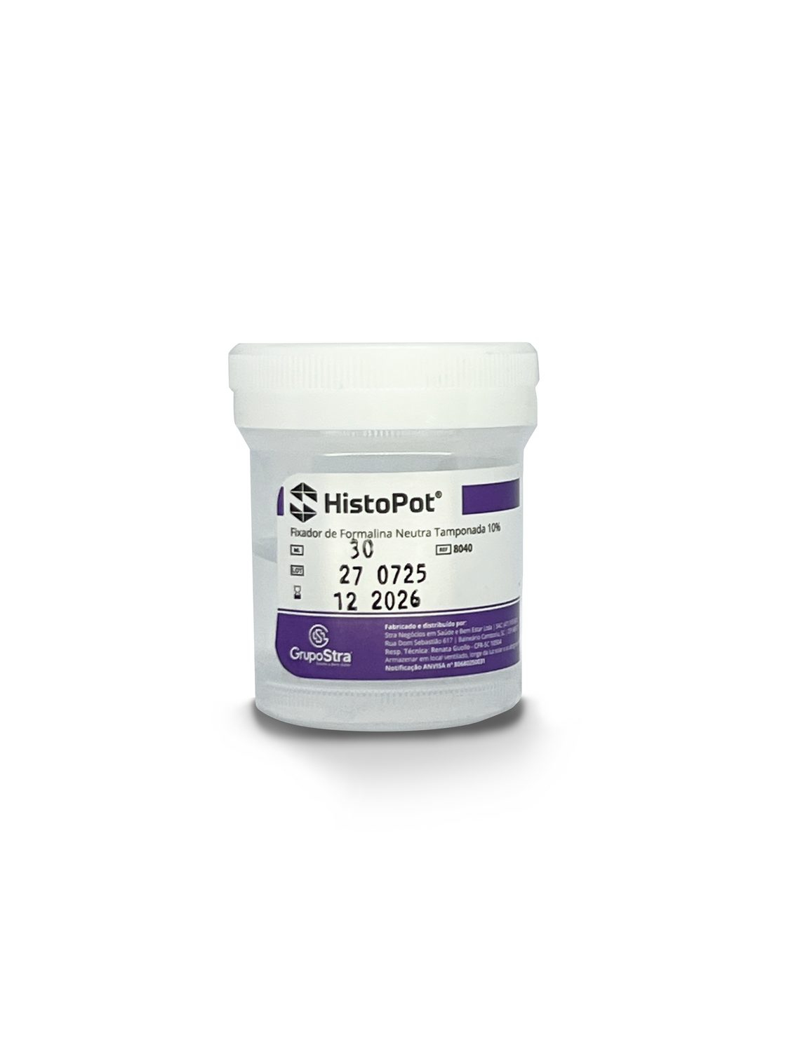 HistoPot® - Frascos para Biópsia  - Formol Tamponado 10 % - 60 mL