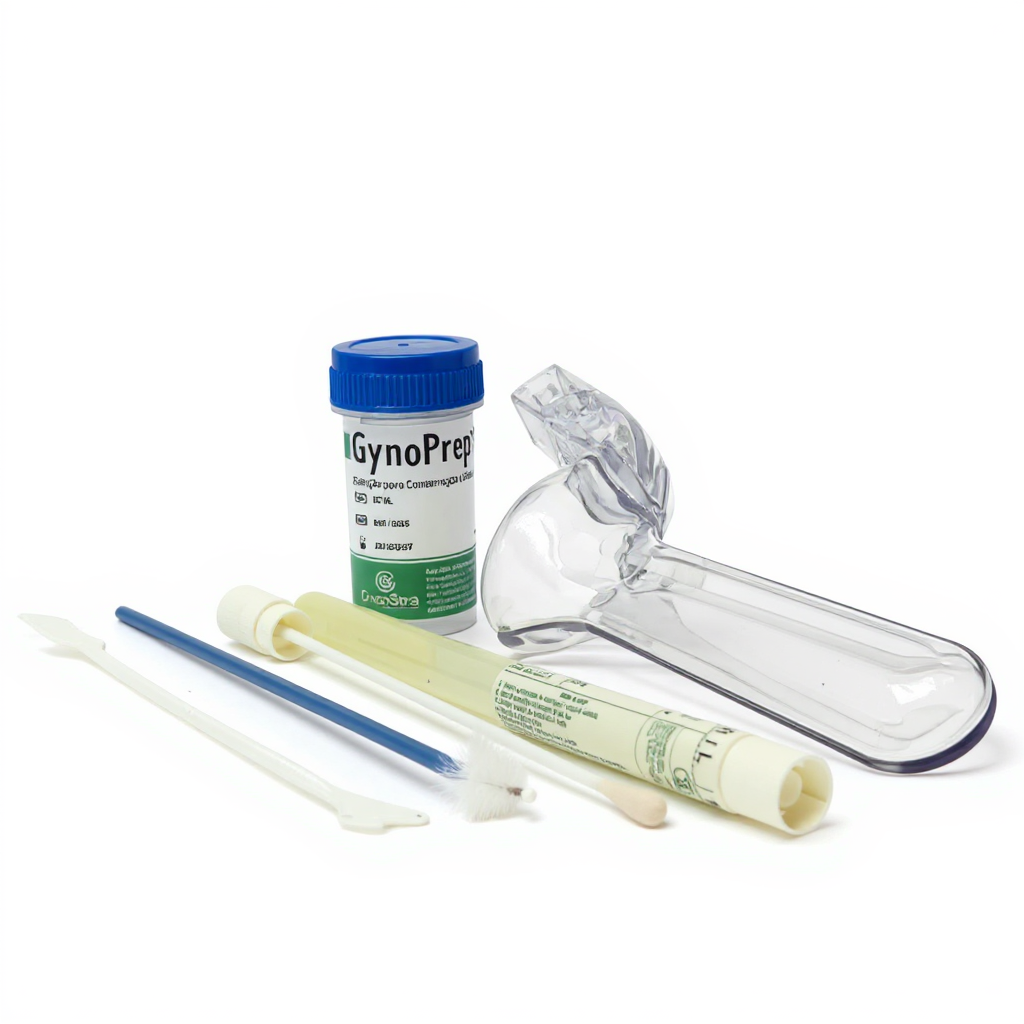 GynoPrep® Kit de Coleta - Frasco 20 mL + Espátula Ayre + Escova Cervical + Espéculo P + Swab com Meio Stuart