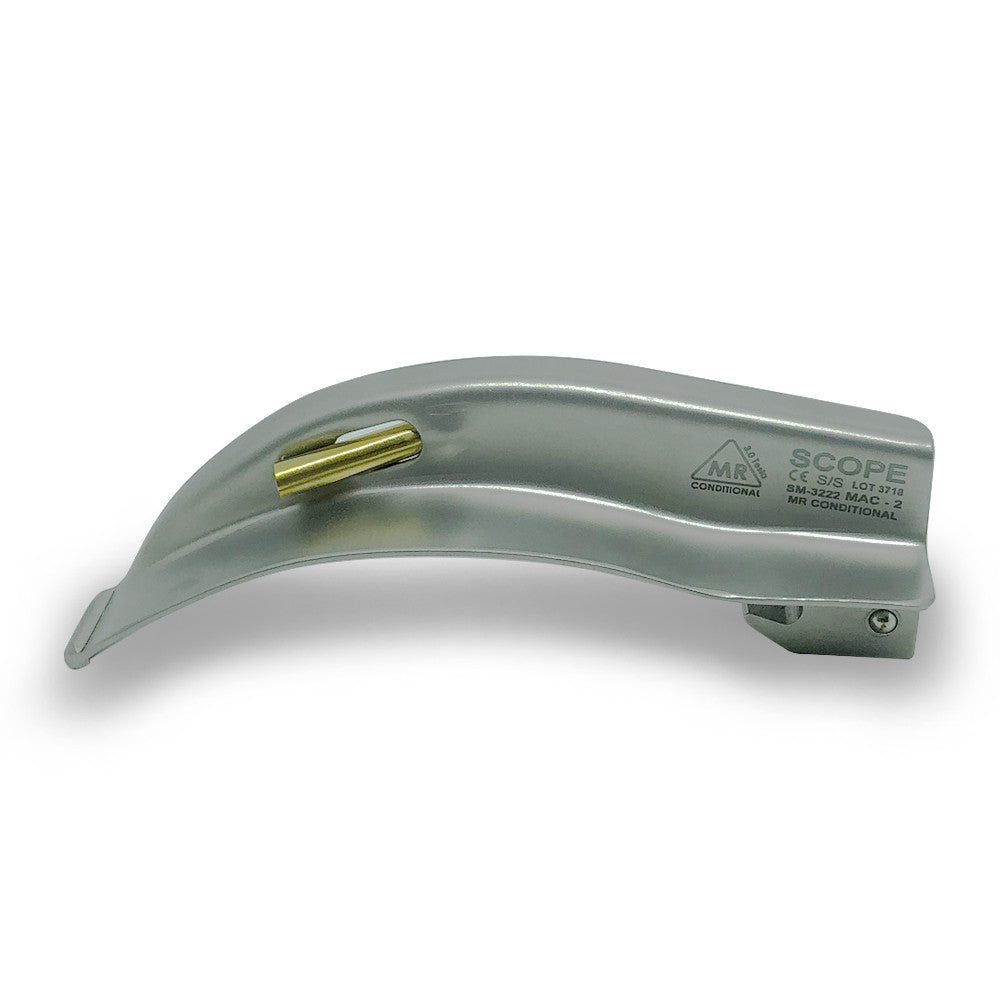 Lâmina de Laringoscópio Fibra Ótica para Ressonância Magnética - Curva MAC 2 - SM-3222 - Scope Medical